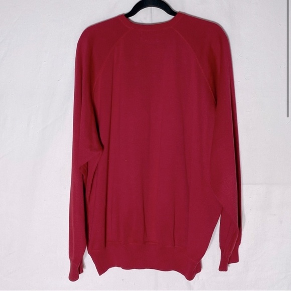 Vintage Polo By Ralph Lauren Red Cotton Knit Crew Neck Sweater XXL - Picture 2 of 13